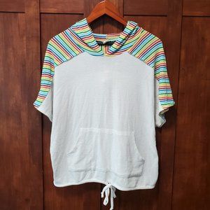$5 SALE * LAZY SUNDAYS Anthro Pullover Rainbow Hoodie Shirt - Size Large